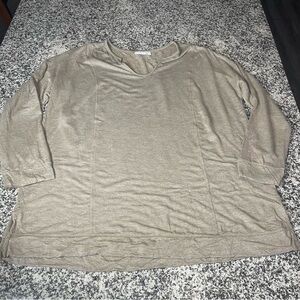 J Jill PureJill Tranquility Fleece Women's Tan Tunic Long Sleeve Size XL Tall